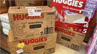 1 LOT  2-HUGGIES DIAPERS SIZE 5, 100  CT./ 1-
