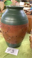 Home decor: large urn approximately 17” tall,