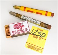 (2) Advertising Bullet Pencils and a Box of  Moser