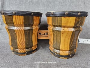 Mark II Bongo Drums Wood Vintage