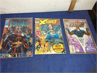 Three vintage comic books in plastic cover.