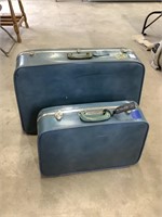 Two vintage hard suitcases