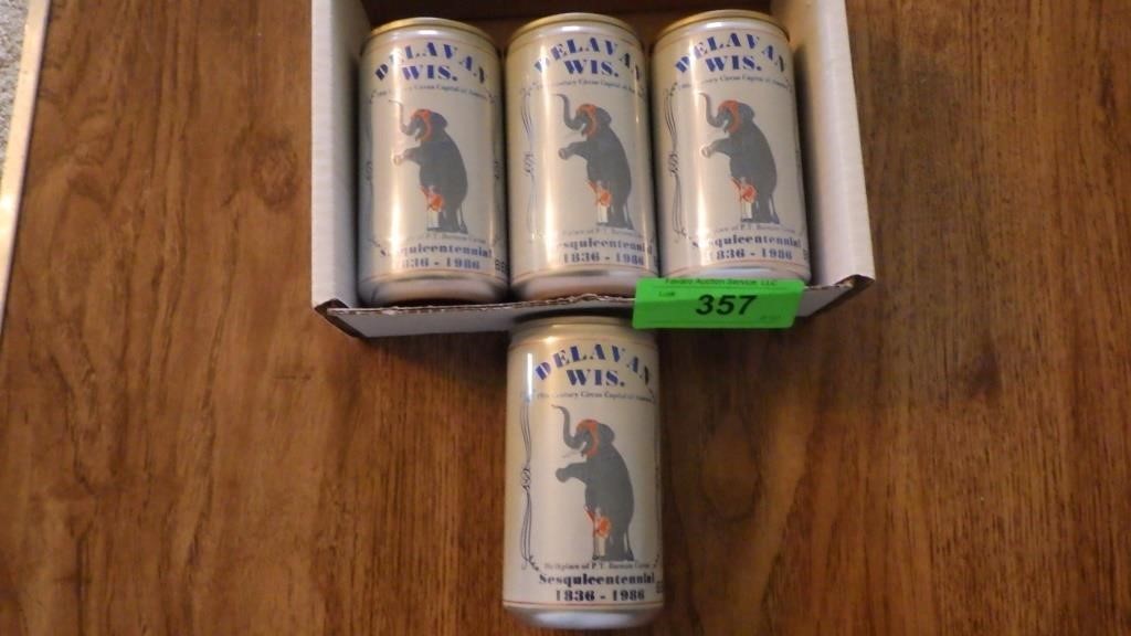 1986 DELAVAN WIS BEER CAN BANKS & BEER CANS-1 FULL