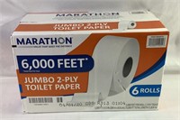 Unopened jumbo 2 ply toilet paper case