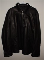 Robert Talbott Black Leather Coat (Size: XL)