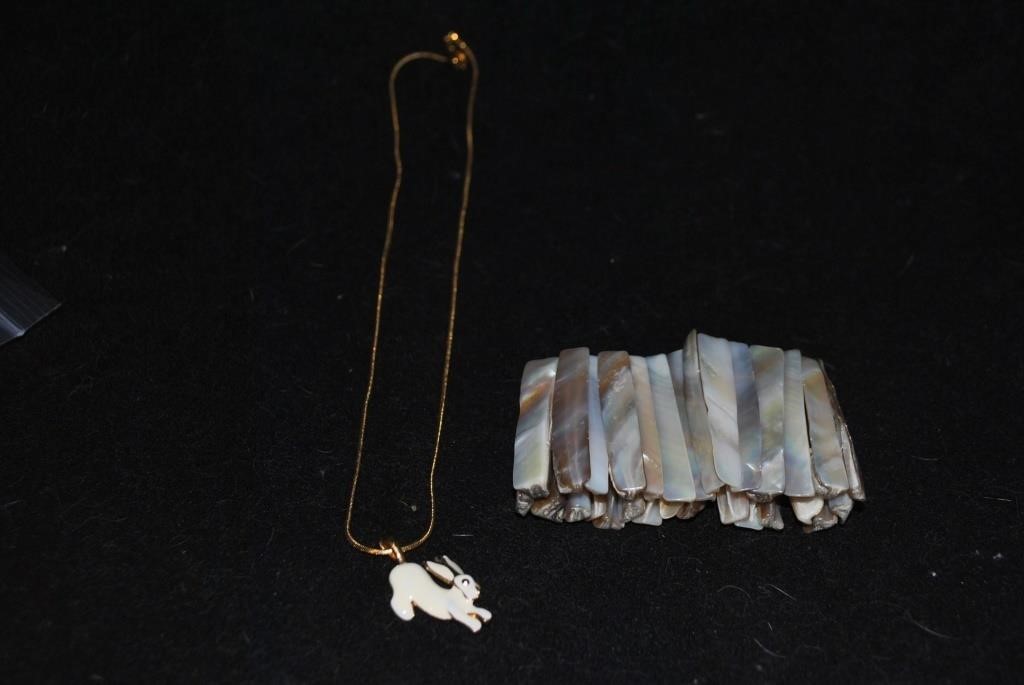 bracelet and rabbit necklace