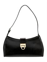 Salvatore Ferragamo Gancio Logo Black Shoulder Bag