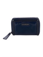 Burberry Blue Patent Leather Logo Jacquard Wallet