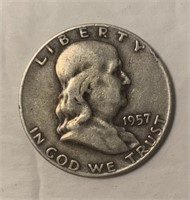 1957 D Franklin Half Dollar