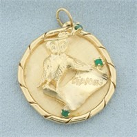 Owl Graduation Pendant in 14K Yellow Gold