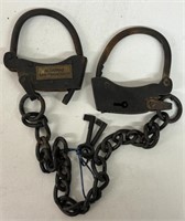 ANTIQUE ALCATREZ SAN FRANCISCO HANDCUFFS w/ KEYS