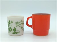 Hopalong Cassidy Mug and Red Fire King Mug