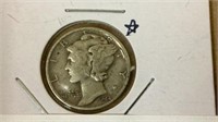 1944 mercury, silver dime coin