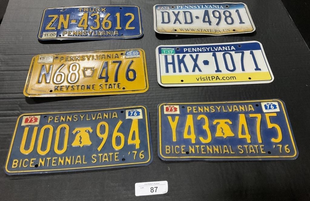 1970s-2000s Pennsylvania License Plates.