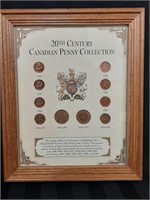 Canadian 20th Century Penny Collection Framed
