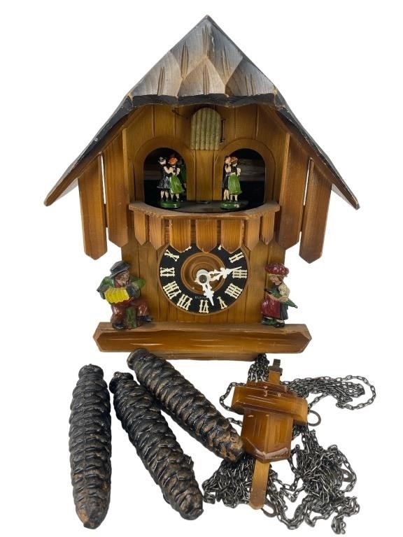 Vintage Germany Cuckoo Clock with acorns