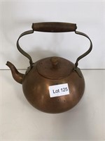 Old Copper Tea Pot with Wood Handle