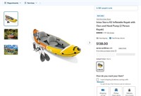 E8648  Intex Sierra K2 Inflatable Kayak - 2 Person