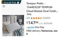 The TEMPUR-Cloud Breeze Dual Cooling Gel Pillow