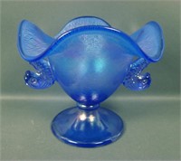 Fenton Cobalt Blue Stretch Dbl Dolphins Compote