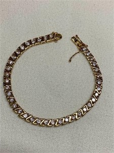 Faux Gold & Diamond Tennis Bracelet
