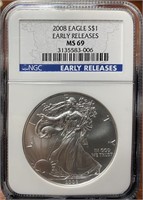 2008 American Silver Eagle NGC (MS69)