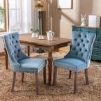 2x Modern Velvet Upholstered Dining Chairs