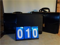 Black Leather Briefcases (2) plus document holder