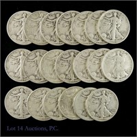 Silver Walking Liberty Half Dollar Roll (20)