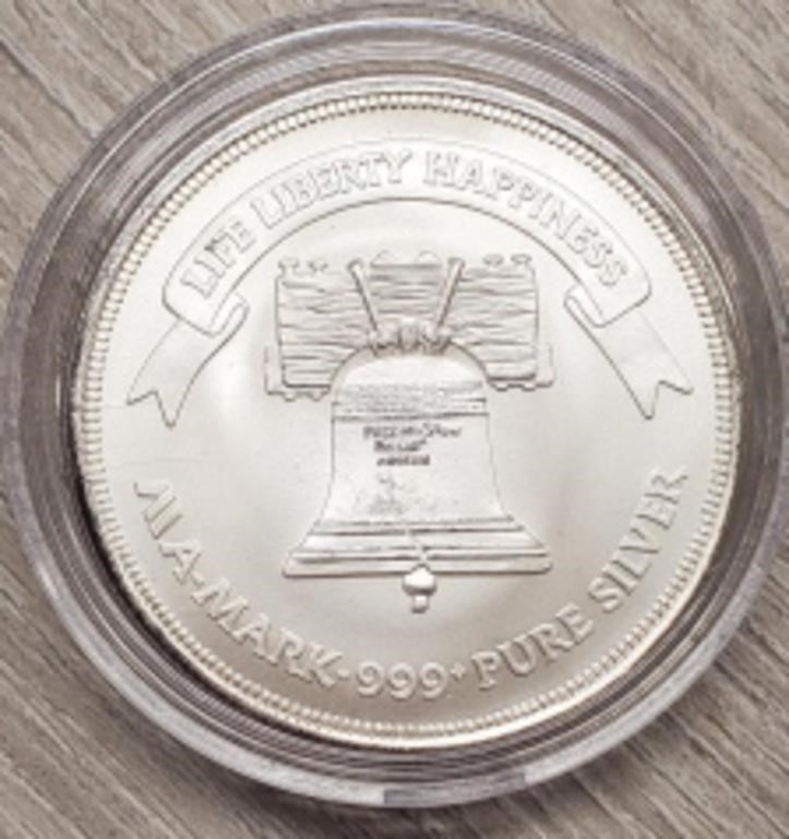 1 oz Silver Liberty Bell/Eagle Round