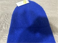 womens blue beanie knit hat