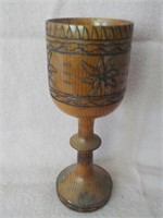 wood carved 10" challis cup