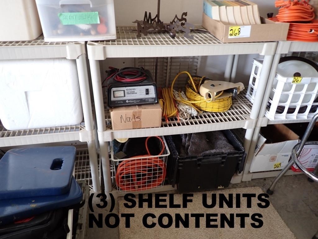 (3) PLASTIC SHELF UNITS--CONTENTS NOT INCLUDED