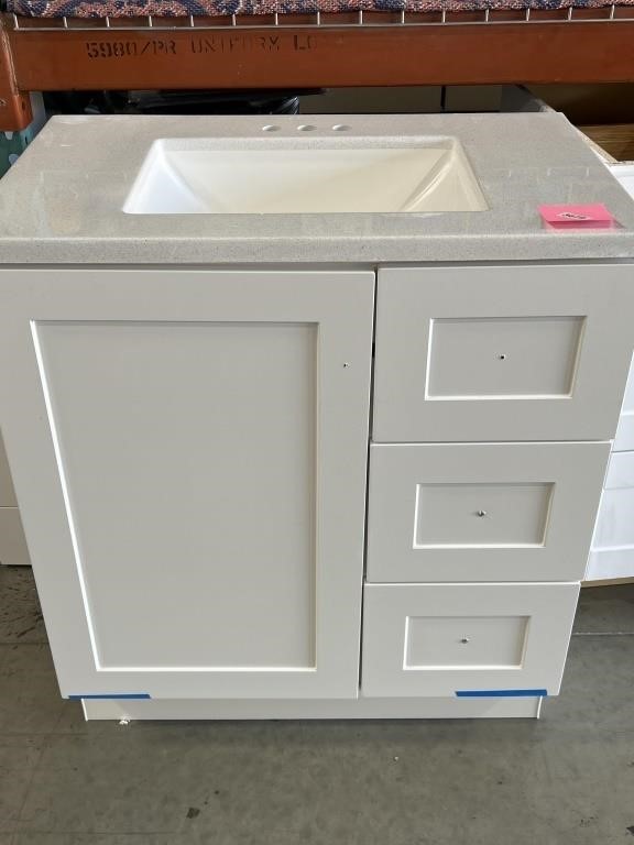 SINGLE SINK VANITY CABINET AND TOP RETAIL $1,180