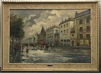A. De Fleury Oil On Canvas Street Scene