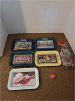 5 Mini Vtg Coca Cola Trays & more