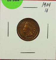 1904 Indian Cent AU Cleaned