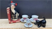 Teacups & Cat Figures