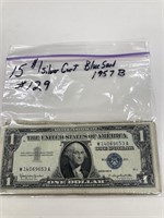 15 $1 Silver Cert 1957B Blue Seal