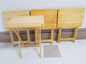 (4) Wooden TV Trays