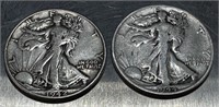 (2) Walking Half Dollars See Photos for Details