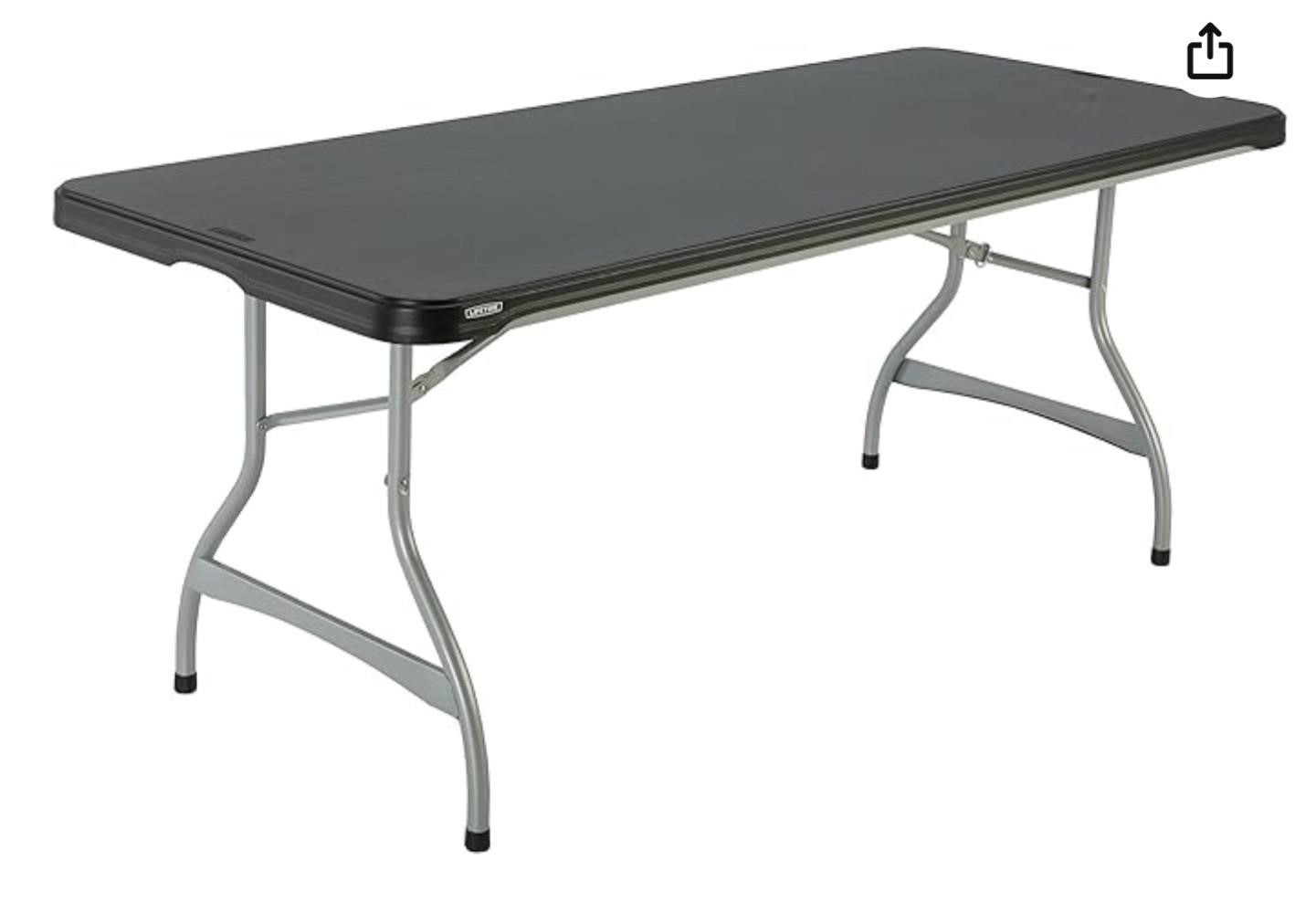 Lifetime Products 280350 Folding Table, 6', Black