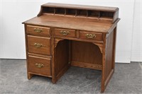 Oak 5 Drawer Desk