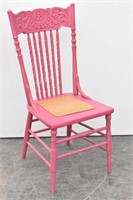 Pink Carved Spindle Back Chair