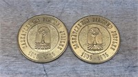 2 Saskatchewan Diamond Jubilee (1905-1965) Medals