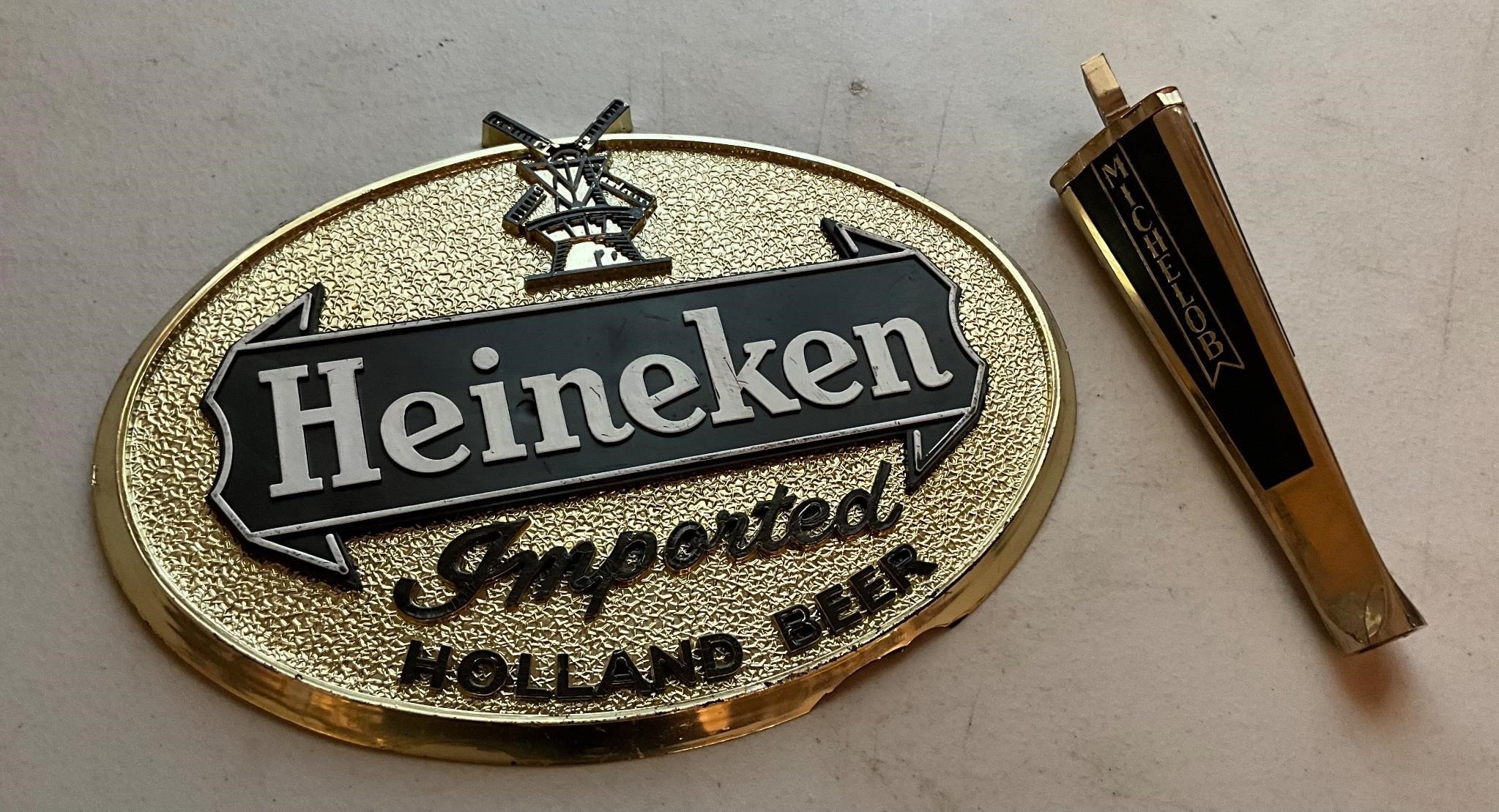Heineken Beer Sign & Michelob Beer Tap