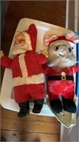 Two larger size vintage Santa dolls, one is a