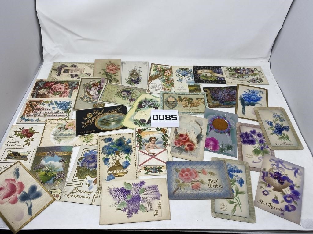 Antique greetings postcard collection