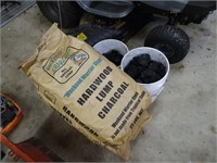 Bags and Pails of Hardwood Lump Charcoal