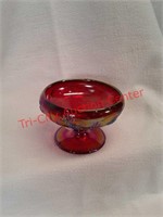 Fenton Ruby Carnival bowl footed pineapple